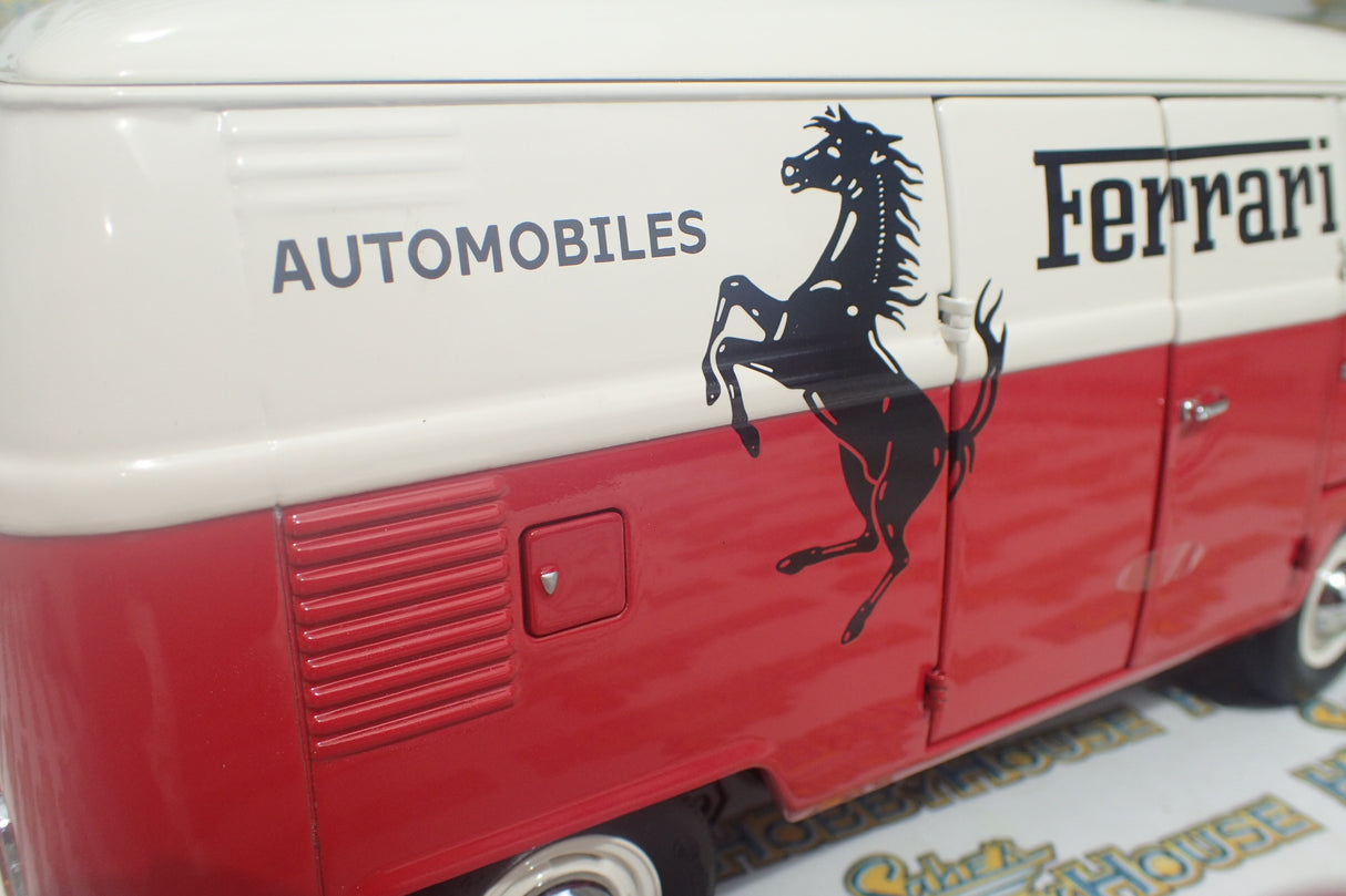 Schuco 45 003 6700 - 1/18 Scale Volkswagen T1 Transporter "Ferrari" Diecast Model Replica