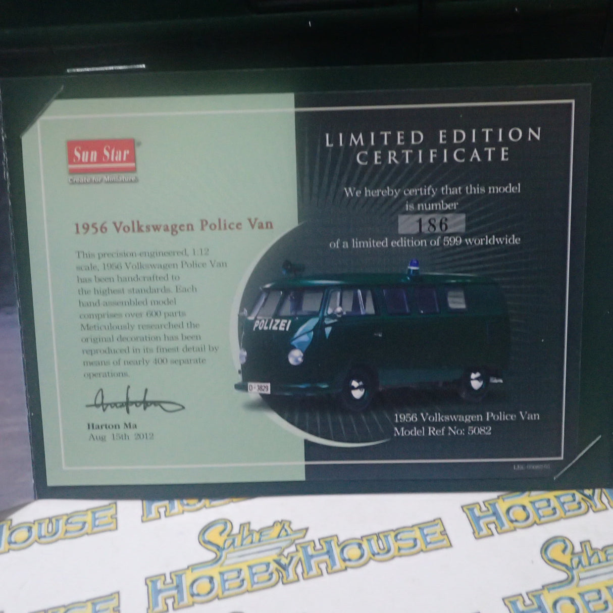 Sun Star 5082 - 1:12 1956 Volkswagen VW T1 Bus Van POLIZEI dark green