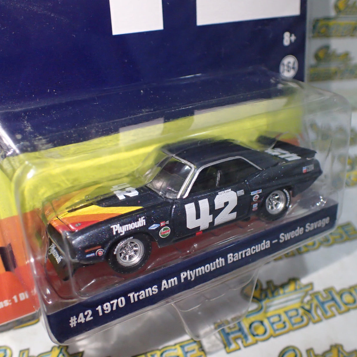 ACME - 1/64 Scale - GL-51264 #42 1970 Plymouth Trans Am Barracuda - Swede Savage Diecast Scale Model Replica