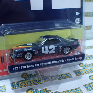 ACME - 1/64 Scale - GL-51264 #42 1970 Plymouth Trans Am Barracuda - Swede Savage Diecast Scale Model Replica
