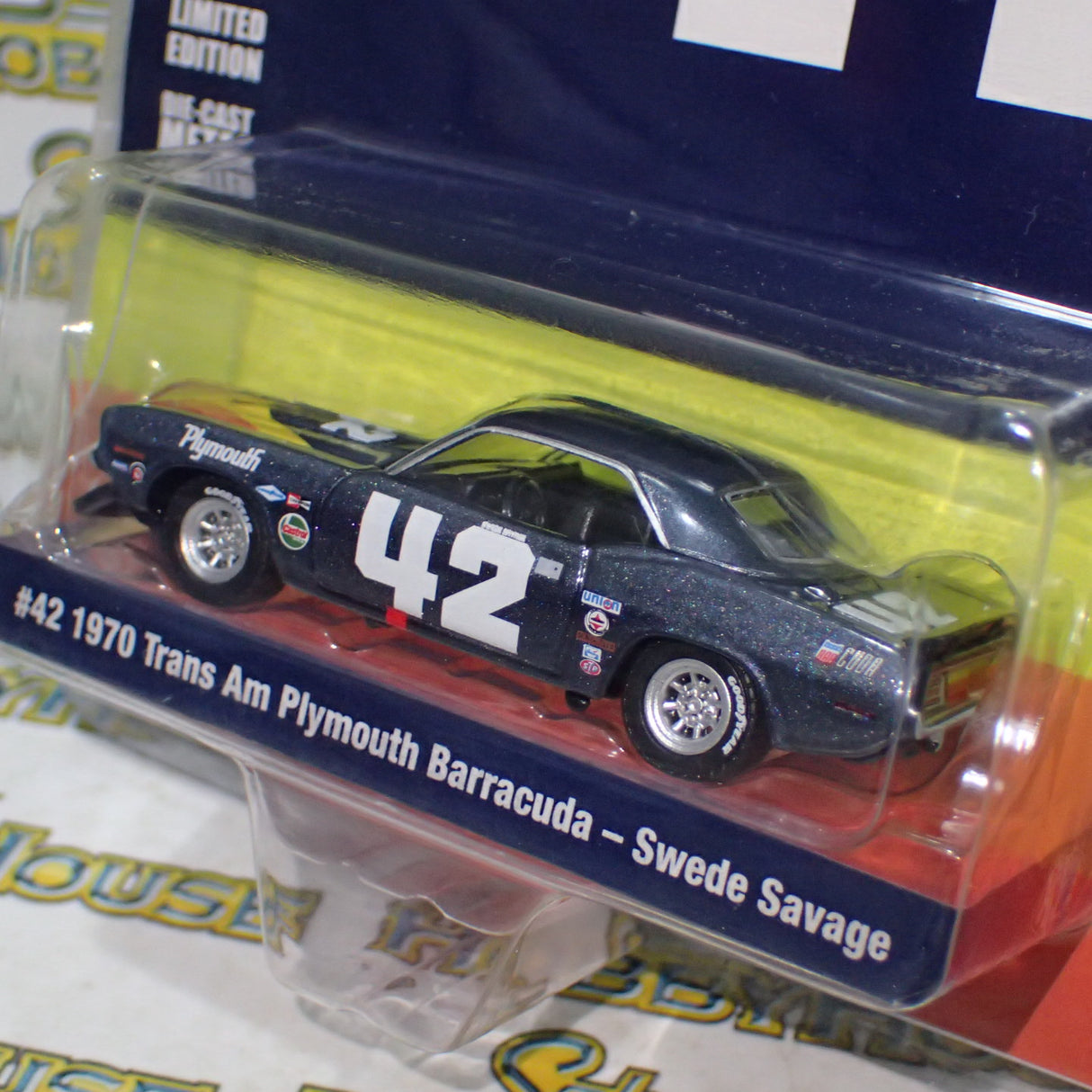 ACME - 1/64 Scale - GL-51264 #42 1970 Plymouth Trans Am Barracuda - Swede Savage Diecast Scale Model Replica