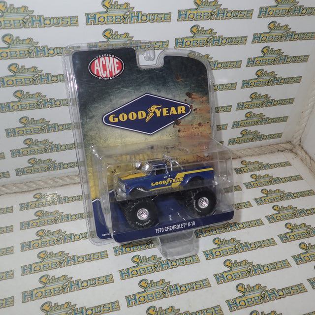 ACME 51267 - 1/64 Scale - Goodyear 1970 Chevrolet K-10 Monster Truck Diecast Scale Model Replica