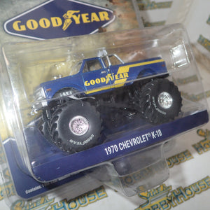 ACME 51267 - 1/64 Scale - Goodyear 1970 Chevrolet K-10 Monster Truck Diecast Scale Model Replica