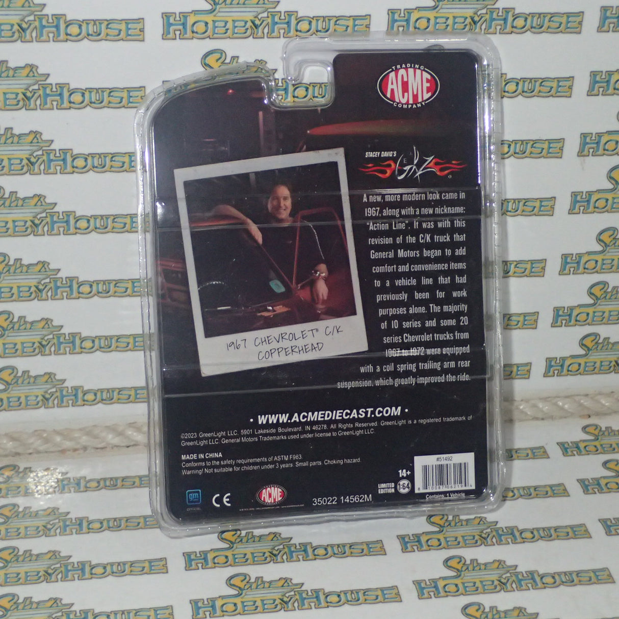 ACME GL-51492 - 1/64 Scale STACEY DAVID'S GEARZ 1967 CHEVROLET C/K PICKUP COPPERHEAD ACME EXCLUSIVE