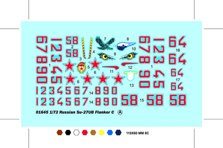 Trumpeter - 1:72 Scale - 01645 Russian Su-27UB Flanker C Fighter Plastic Model Kit