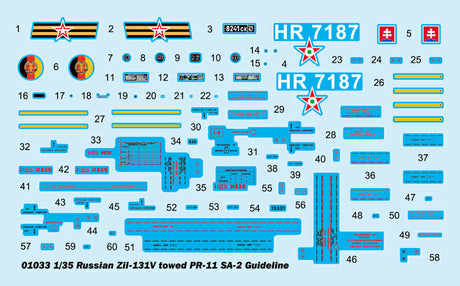 Trumpeter - 1:35 Scale - 01033 Russian Zil-131V towed PR-11 SA-2 Guideline Plastic Model Kit