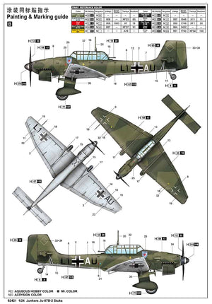 Trumpeter 02421 - 1:24 Scale - Junkers Ju-87B-2 Stuka Plastic Model Kit