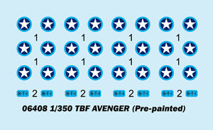 TRUMPETER - 1:350 Scale - 06408 TBF AVENGER (Pre-painted) Plastic Model