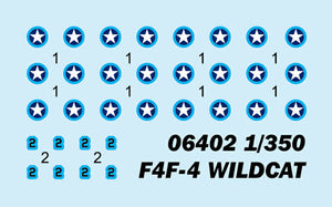 TRUMPETER - 1:350 Scale - 06402 F4F-4 WILDCAT (Pre-painted) Plastic Model