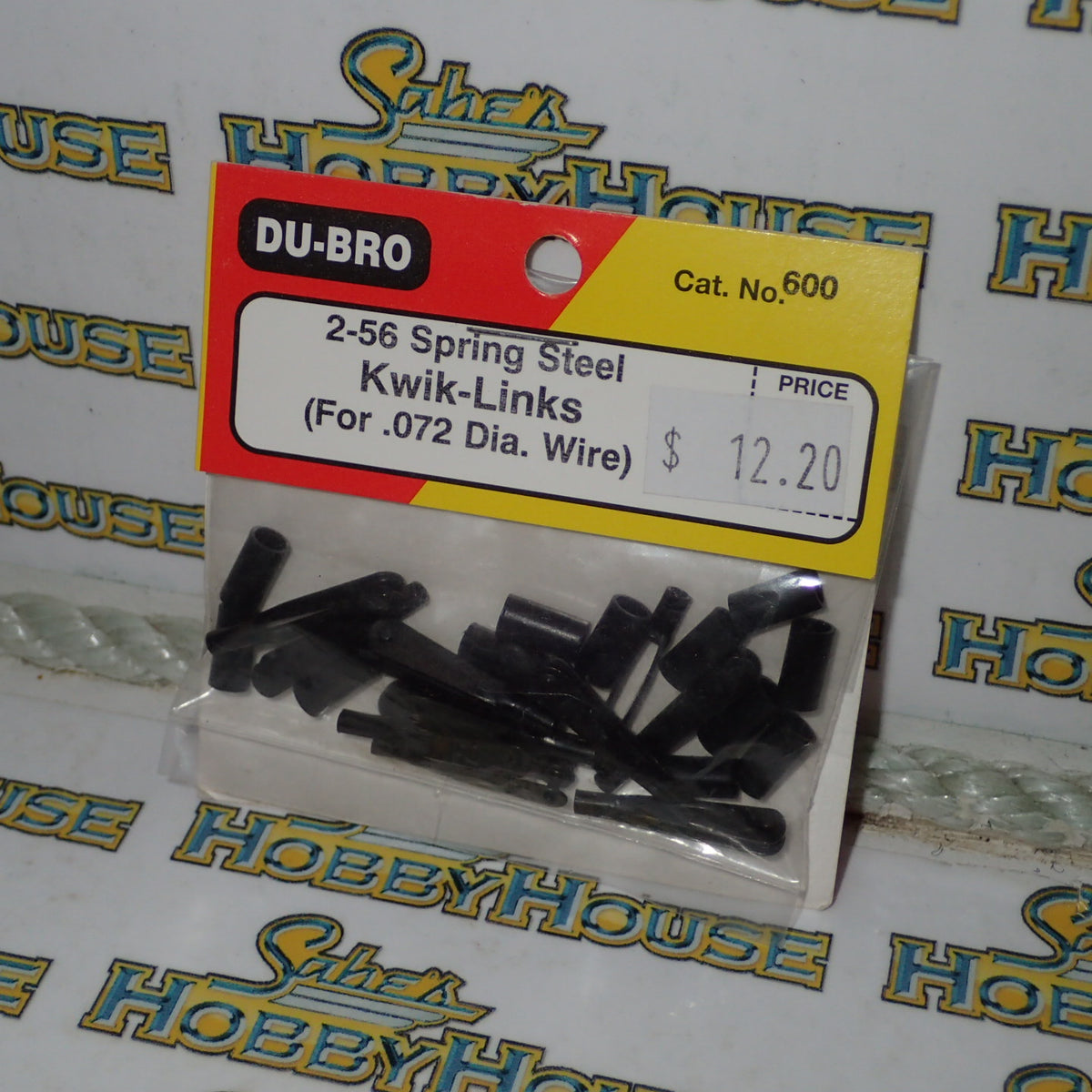 Dubro 600 - 2-56 Spring Steel Kwik-Links (For .072 Dia. Wire)