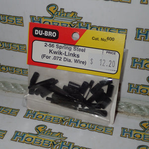 Dubro 600 - 2-56 Spring Steel Kwik-Links (For .072 Dia. Wire)