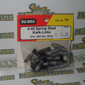 Dubro 601 - 4-40 Spring Steel Kwik-Links (For .093 Dia. Wire)