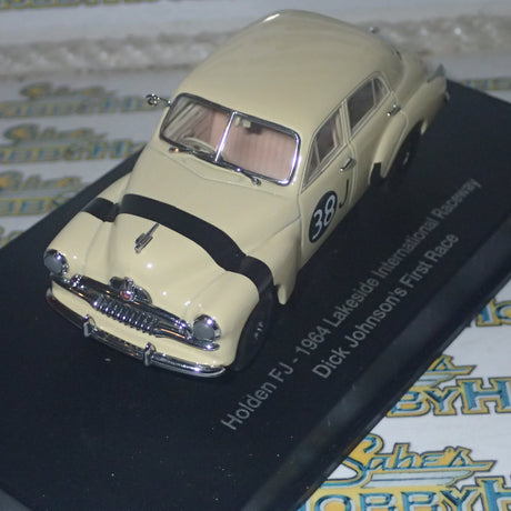 AutoArt 66460 - 1/43 Scale Holden FJ Race Car 1964 Lakeside International Raceway Dick Johnson's First Race Diecast Scale Model Replica