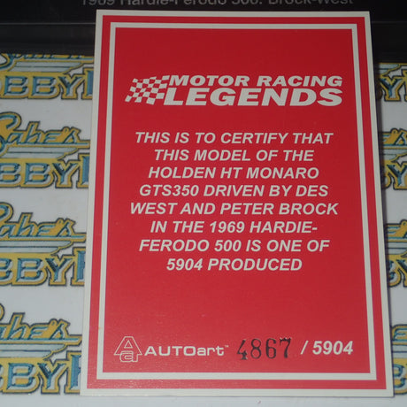 Biante/AutoArt 66962 1/43 HOLDEN 1969 HT MONARO GTS 350 #43D BATHURST BROCK