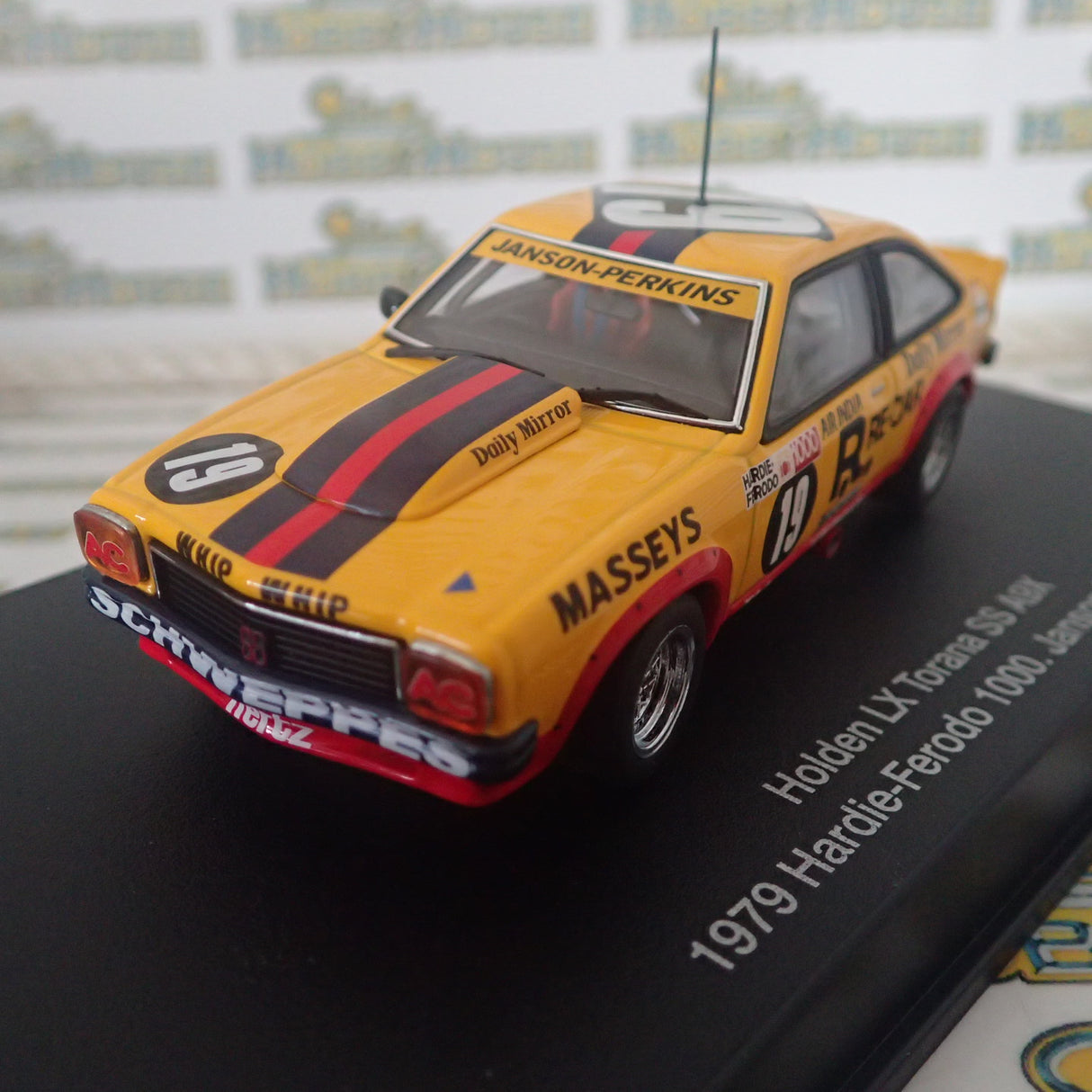 AutoArt 67961 - 1/43 Scale Holden LX Torana SS A9X 2DR #19 Janson-Perkins 1979 Hardie-Ferodo 1000 Diecast Scale Model Replica