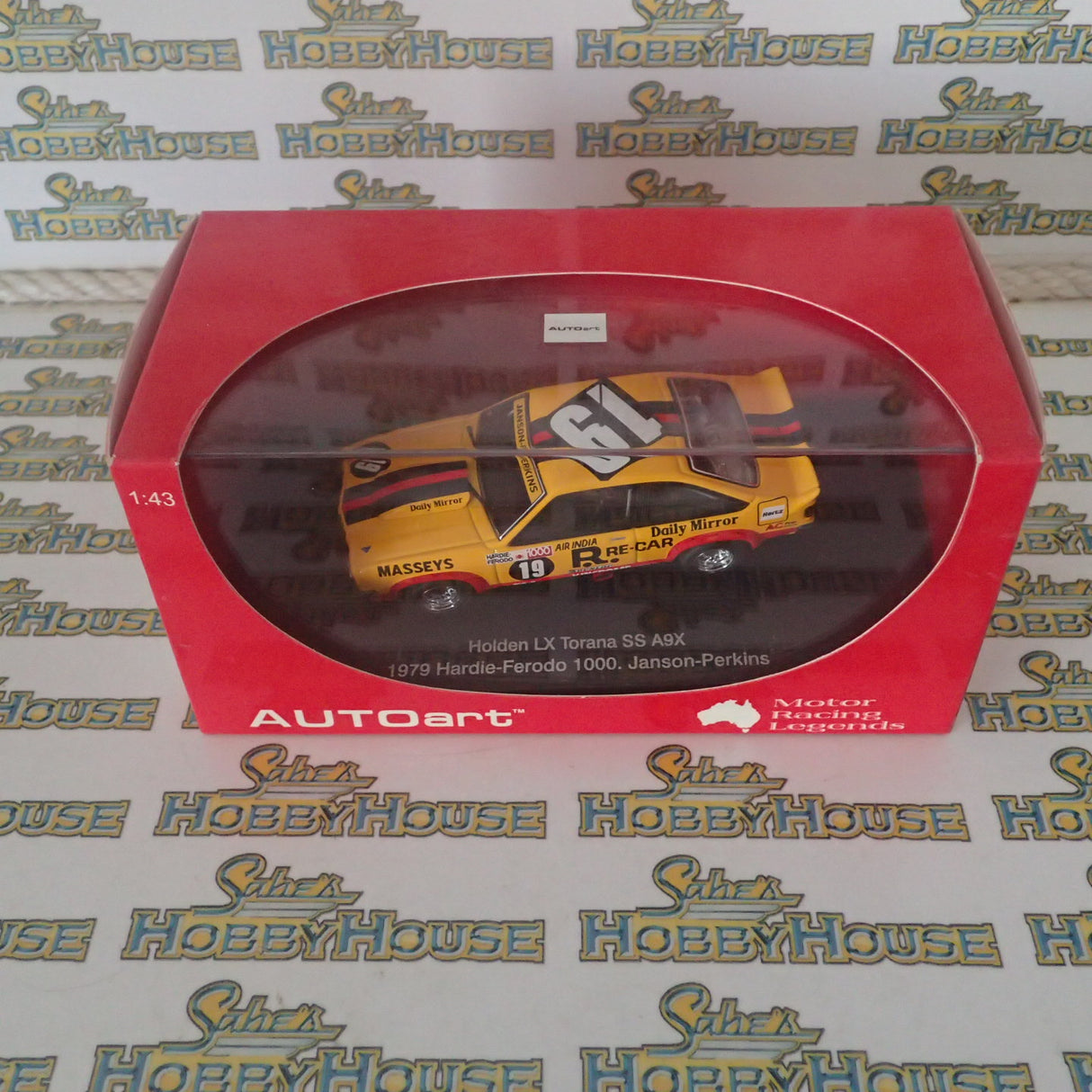 AutoArt 67961 - 1/43 Scale Holden LX Torana SS A9X 2DR #19 Janson-Perkins 1979 Hardie-Ferodo 1000 Diecast Scale Model Replica