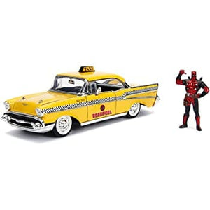 Jada - 1/24 Scale - Marvel Deadpool - Deadpool and 1957 Chevy Belair Diecast Scale Model Replica