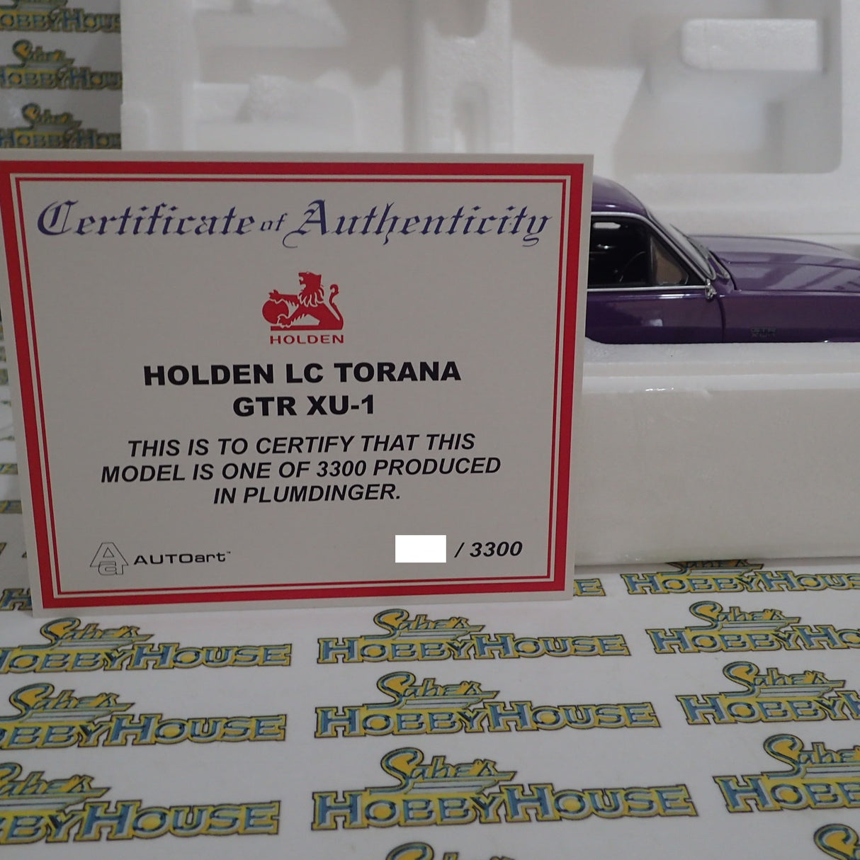 BIANTE AUTOART 72586 1/18 HOLDEN LC TORANA GTR XU-1 IN PLUMDINGER PURPLE
