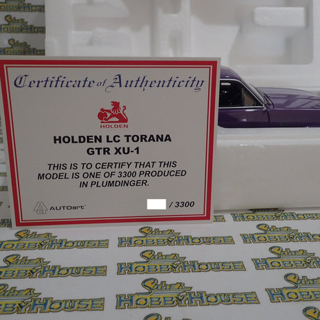 BIANTE AUTOART 72586 1/18 HOLDEN LC TORANA GTR XU-1 IN PLUMDINGER PURPLE