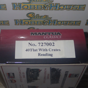 Mantua Classics 727002 - HO/00 Scale - 40' Flat with Crates Reading