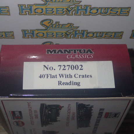 Mantua Classics 727002 - HO/00 Scale - 40' Flat with Crates Reading