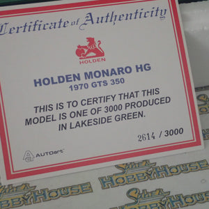 Biante 73403 - 1/18 scale Holden HG GTS 3550 Monaro Coupe in Lakeside Green
