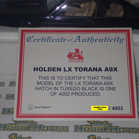 BIANTE 73454 Holden LX SS A9X Torana Hatchback Tuxedo Black