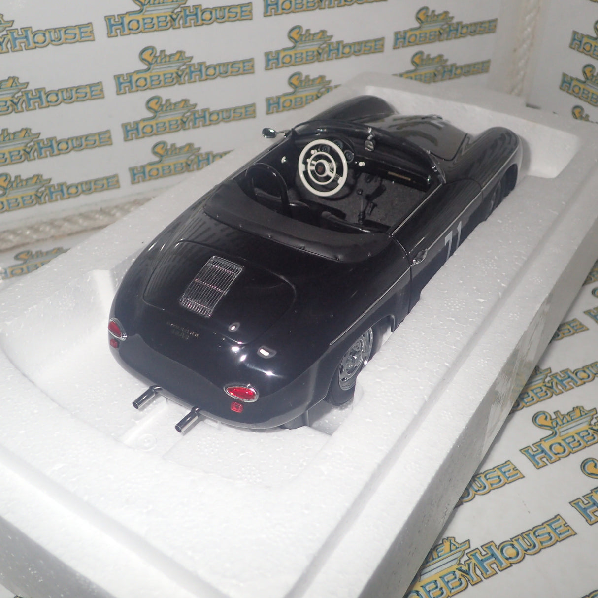 AutoArt 77866 - 1/18 Scale Porsche 356 Speedster Black Steve McQueen Version No. 71 Diecast Model Replica