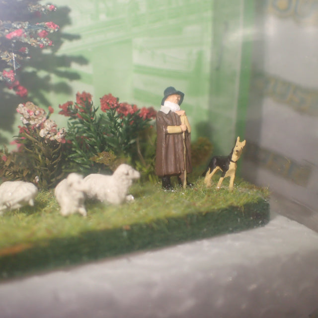 Jordan - HO/00 Scale - Baum-Motiv, Schafer, Hund und Schafe (Shepherd, Sheep, Dog & Tree)