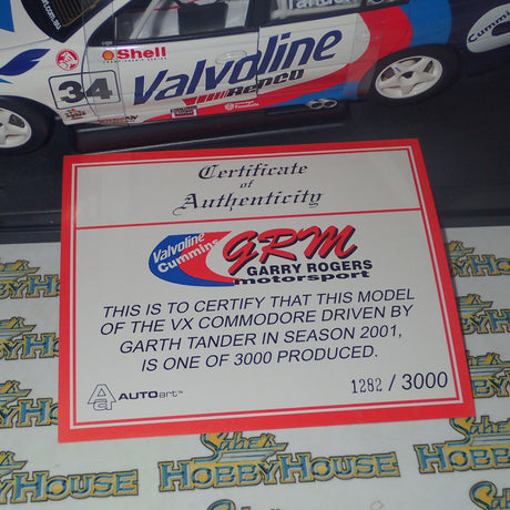Biante/AutoArt 80163- Diecast 1:18 HOLDEN COMMODORE VX 2001 #34 VALVOLINE GARTHTANDER