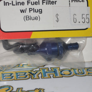 Dubro 833 - In-Line Fuel Filter w/Plug (Blue)