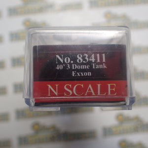 Model Power - N Scale - 40' 3 Dome Tank Exxon Model Railway Freight Car with Knuckle Coupler