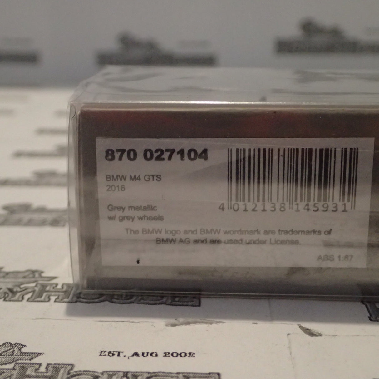 Minichamps - 870 027104 1/87 Scale - BMW M4 GTS 2016 in Grey Metallic w/grey wheels Scale Model Replica