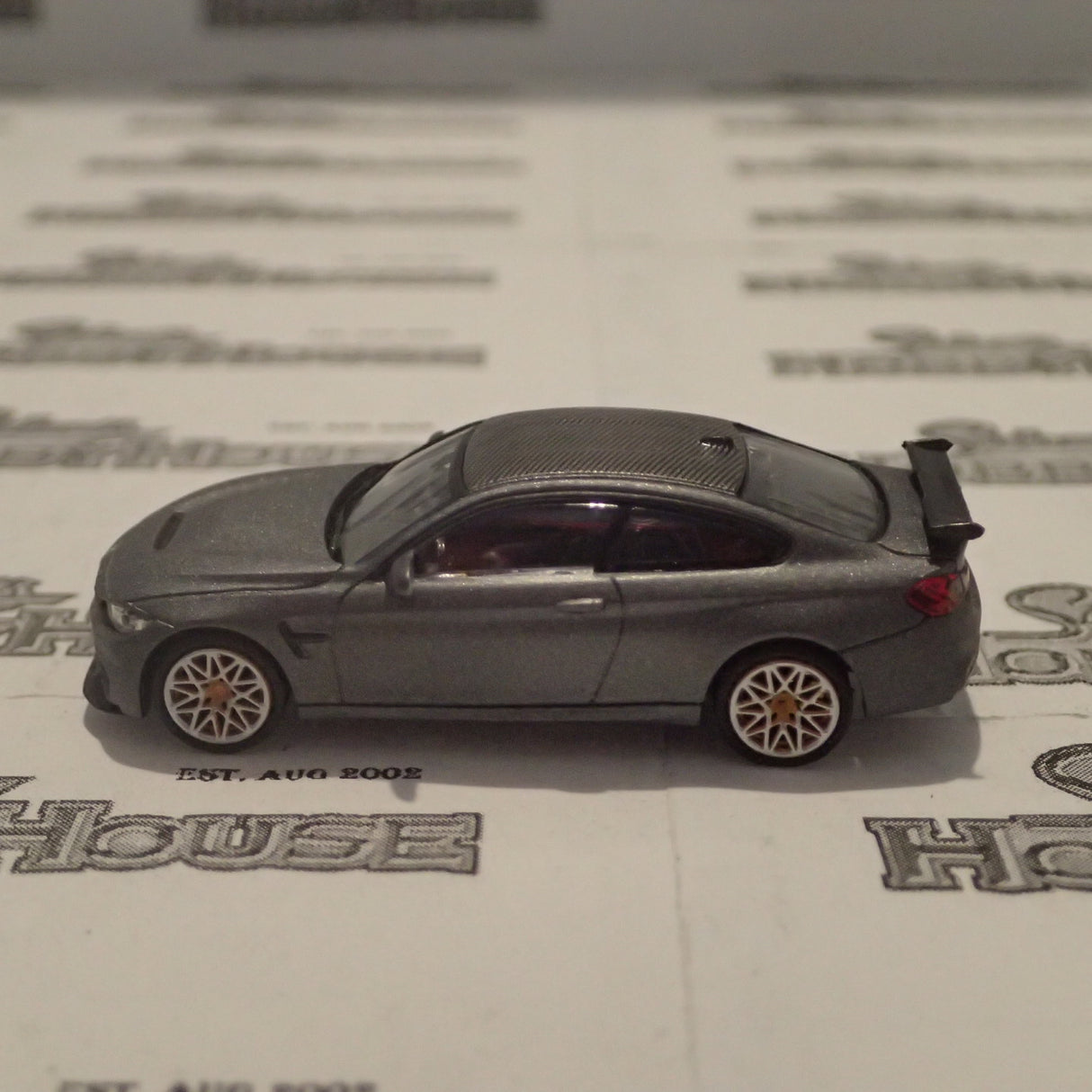 Minichamps - 870 027100 1/87 Scale - BMW M4 GTS 2016 in Matt Grey Metallic w/orange wheels Scale Model Replica