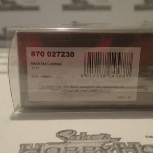 Minichamps - 870 027230 1/87 Scale - BMW M4 Cabriolet 2015 Grey Metallic