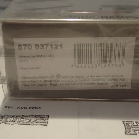 Minichamps - 870 037121 1/87 Scale - Mercedes AMG GTS 2015 Red Metallic