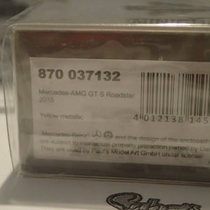 Minichamps - 870 037132 1/87 Scale - Mercedes AMG GTS Roadster 2015 Yellow Metallic
