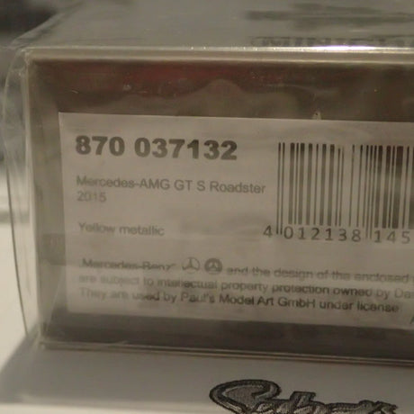 Minichamps - 870 037132 1/87 Scale - Mercedes AMG GTS Roadster 2015 Yellow Metallic