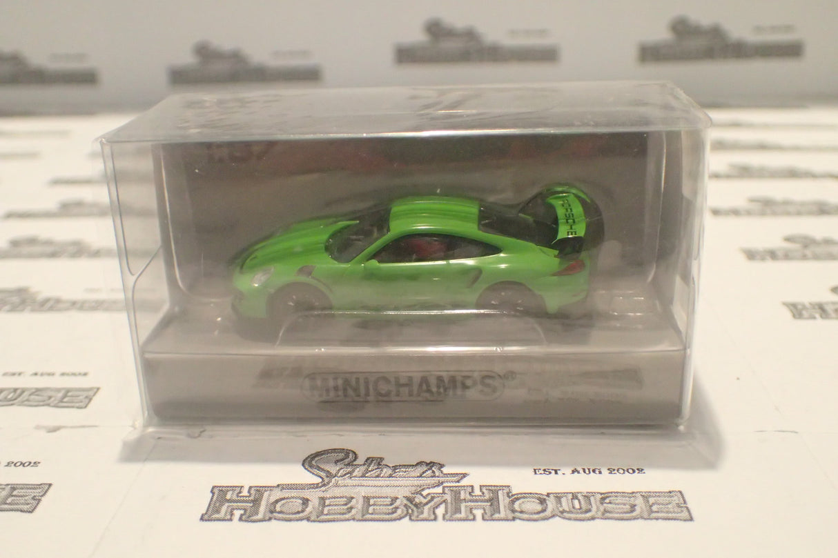 Minichamps 870 063224 - 1/87 Scale Porsche 911 GTSRS 2015 Green With Stripes