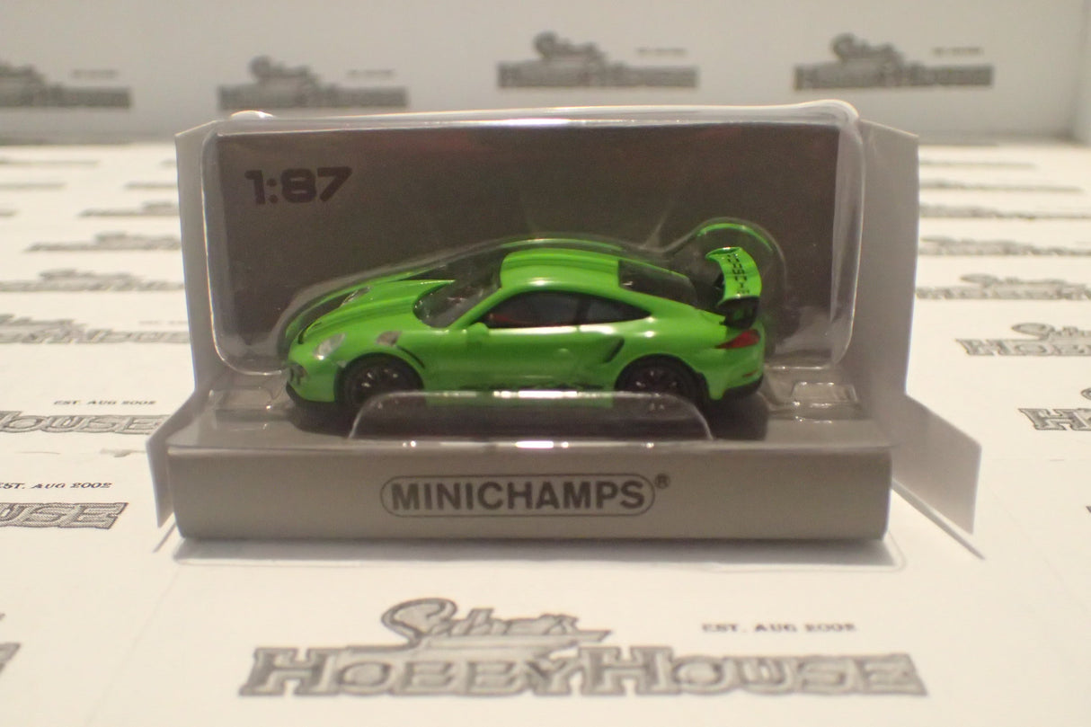 Minichamps 870 063224 - 1/87 Scale Porsche 911 GTSRS 2015 Green With Stripes