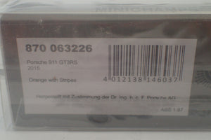 Minichamps - 870 063226 1/87 Scale - Porsche 911 GT3RS 2015 Orange with Stripes