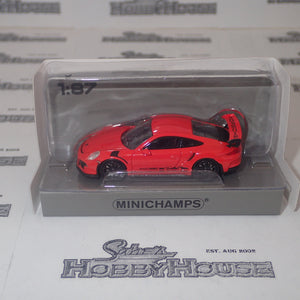 Minichamps - 870 063226 1/87 Scale - Porsche 911 GT3RS 2015 Orange with Stripes