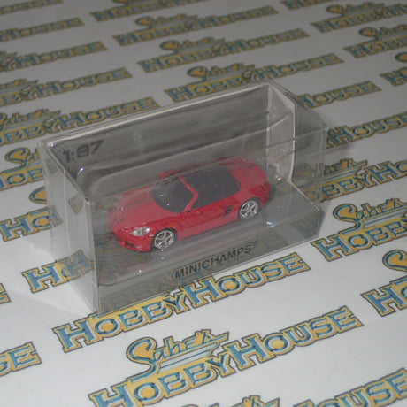 Minichamps 870 065130 - 1/87 Scale Porsche 718 Boxster 2016 in Red Scale Model Replica