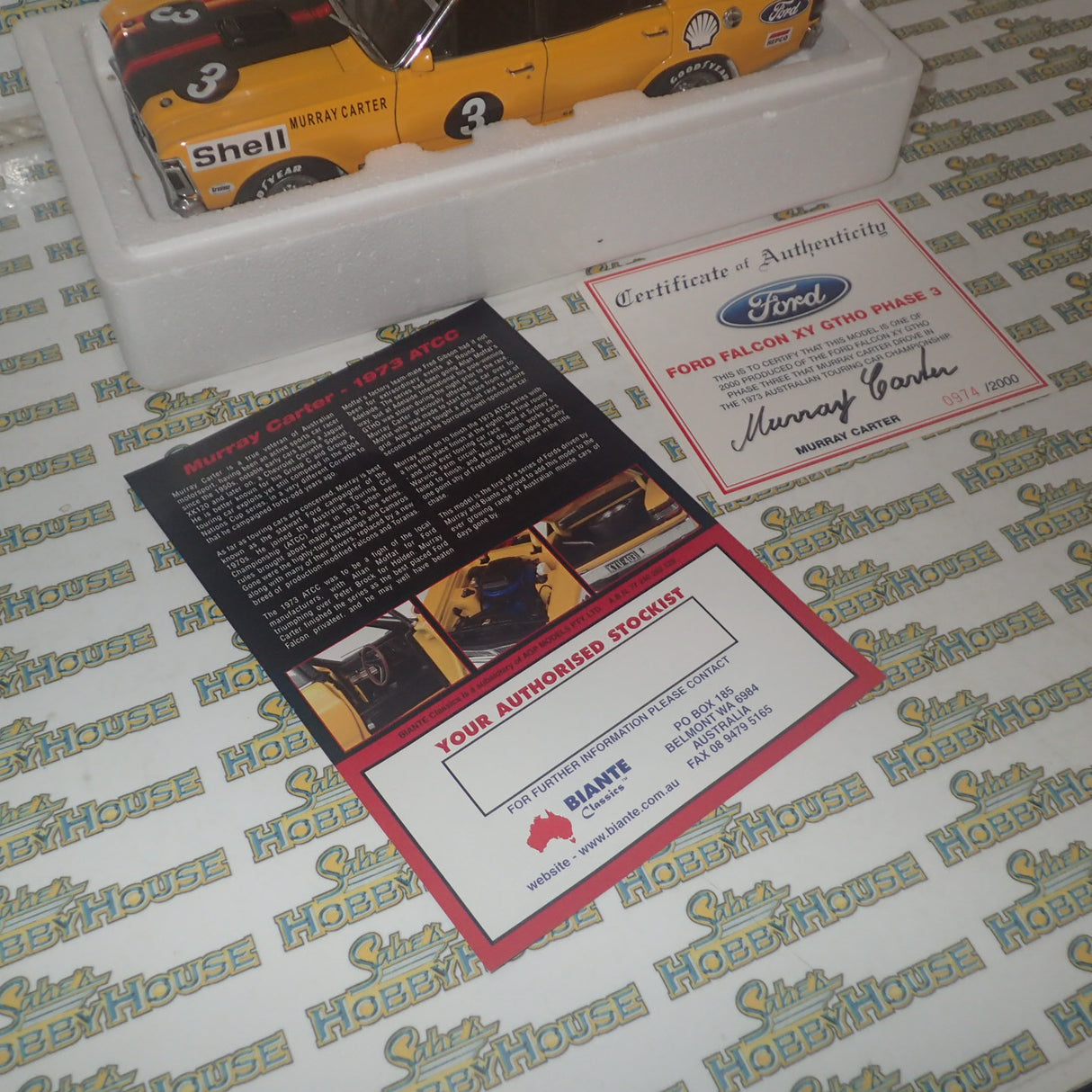 Biante AutoArt - 87310 1/18 Scale FORD FALCON XY GTHO PHASE 3 1973 MURRAY CARTER CAR #3