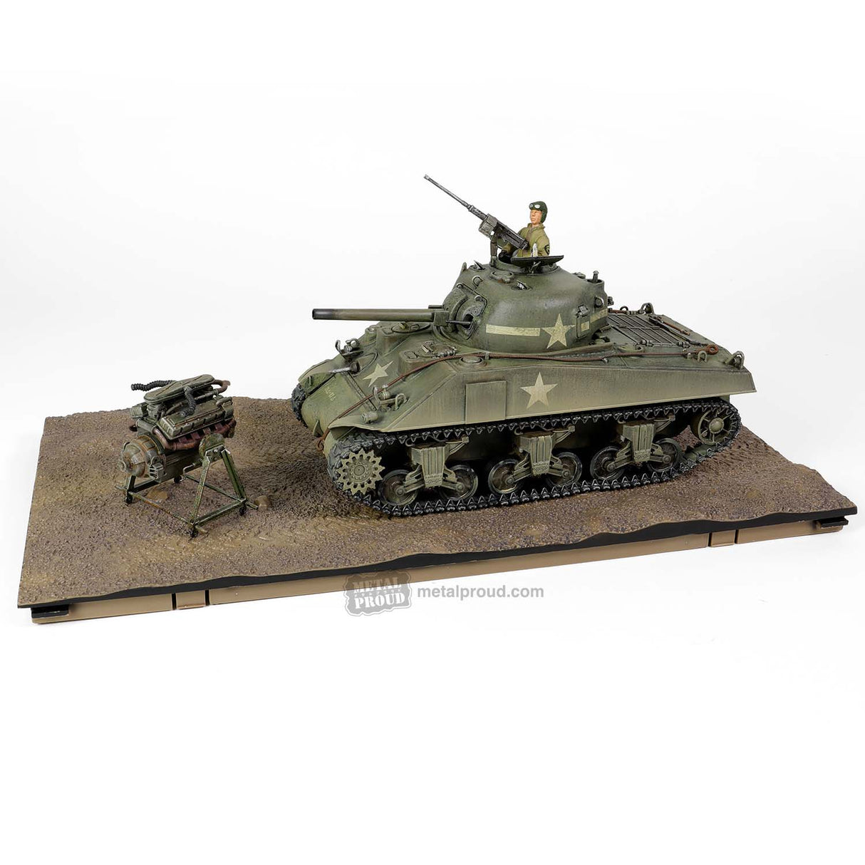 Forces of Valor MP-912131A -1:32 [Engine Plus Series] U.S. medium tank Sherman M4A3 (75) Scale Model Replica