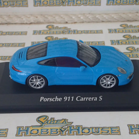 Maxichamps - 1/43 Scale - 2012 Porsche 911 Carrera S in Blue Diecast Model Replica