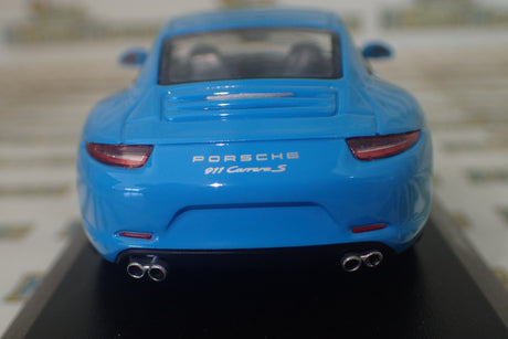 Maxichamps - 1/43 Scale - 2012 Porsche 911 Carrera S in Blue Diecast Model Replica