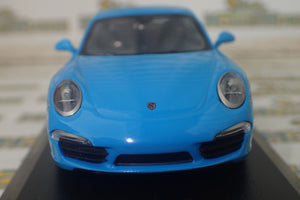 Maxichamps - 1/43 Scale - 2012 Porsche 911 Carrera S in Blue Diecast Model Replica
