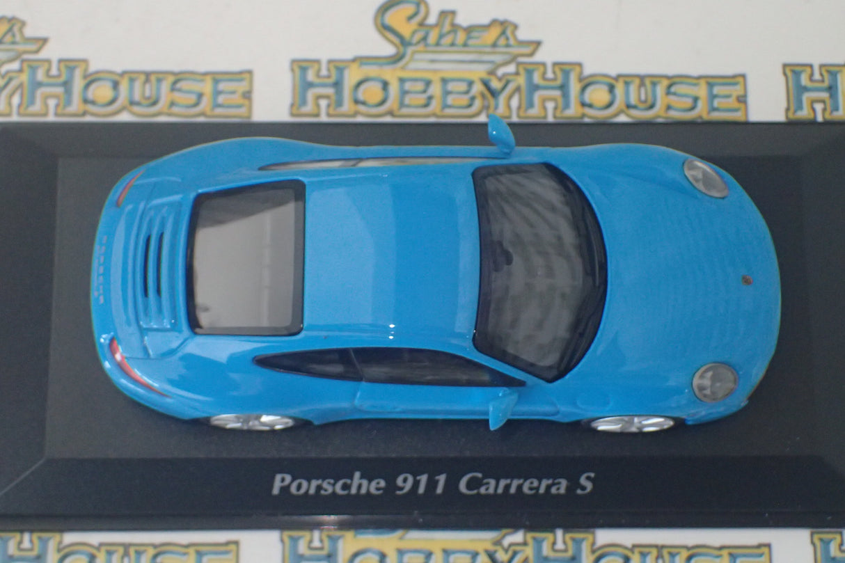 Maxichamps - 1/43 Scale - 2012 Porsche 911 Carrera S in Blue Diecast Model Replica