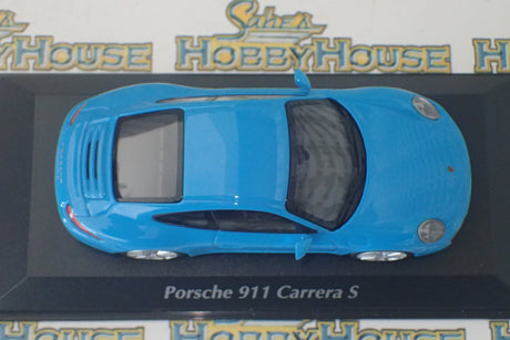 Maxichamps - 1/43 Scale - 2012 Porsche 911 Carrera S in Blue Diecast Model Replica